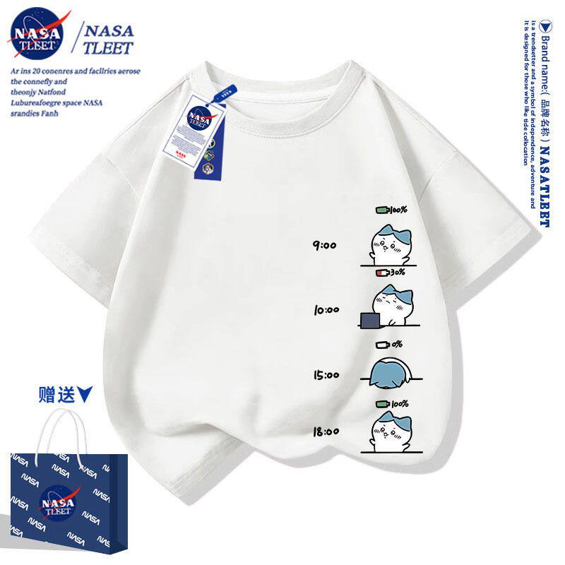 NASA联名乌萨奇吉伊卡哇chiikawa小八男女孩子儿童短袖t恤衫半袖