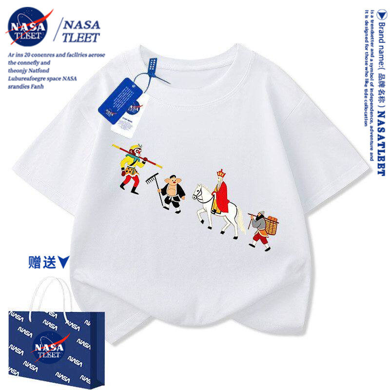 NASA西游记师徒四人唐僧孙悟空猪八戒沙僧白龙马短袖T恤上衣服装