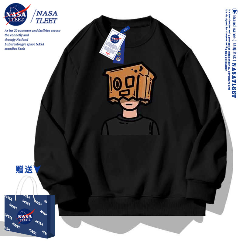 NASA潮牌卫衣男女情侣装2025新款春秋季宽松潮流爆款美式圆领外套