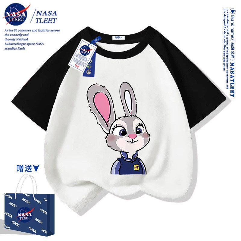 NASA官方店联名疯狂动物城朱迪短袖2026夏季T桖中小学生上衣t恤衫