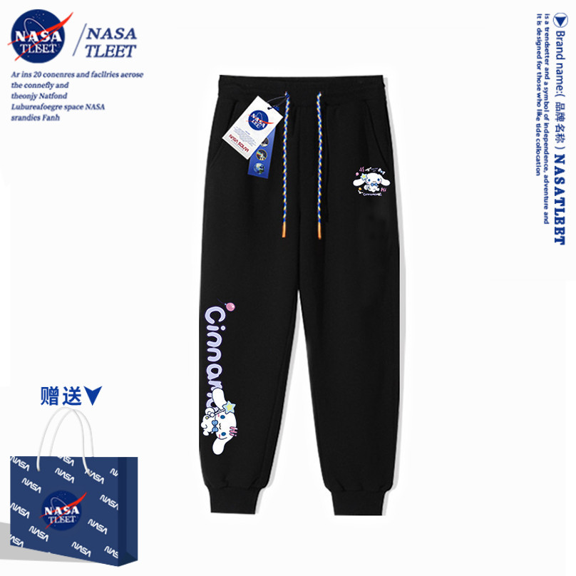 NASA玉桂狗女童加绒裤子外穿秋款2025新款儿童中大童装卫裤秋冬款