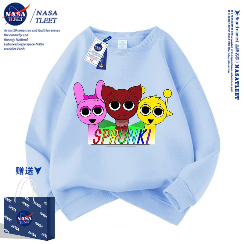 NASA节奏盒子sprunki新款游戏休闲上衣秋冬季男女童装圆领卫衣潮