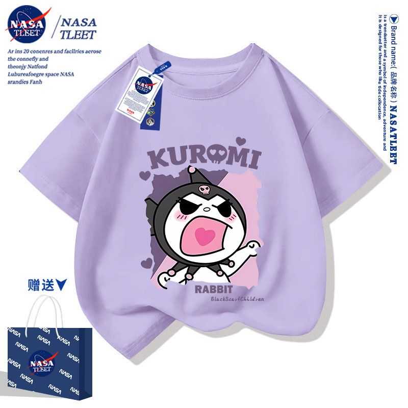 NASA联名库洛米女童短袖t恤2025新款夏季中大童半袖纯棉体恤上衣