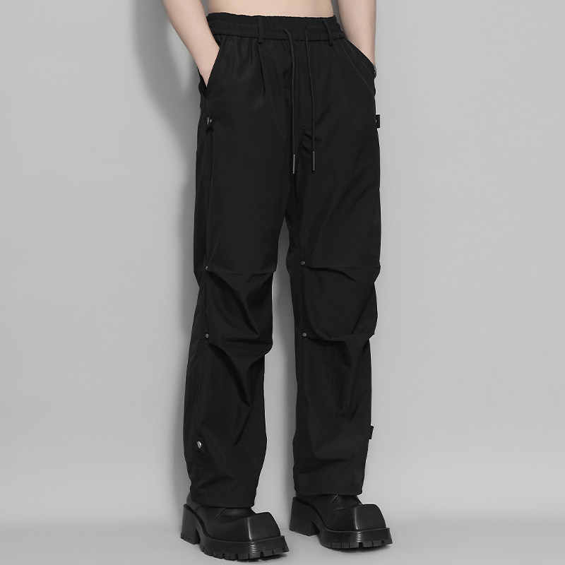 原创男装秋季暗黑港风个性金属铆钉装饰设计感休闲黑色百搭长裤男,男装,休闲裤,淘宝优惠券,粉丝福利购,淘宝优惠卷
