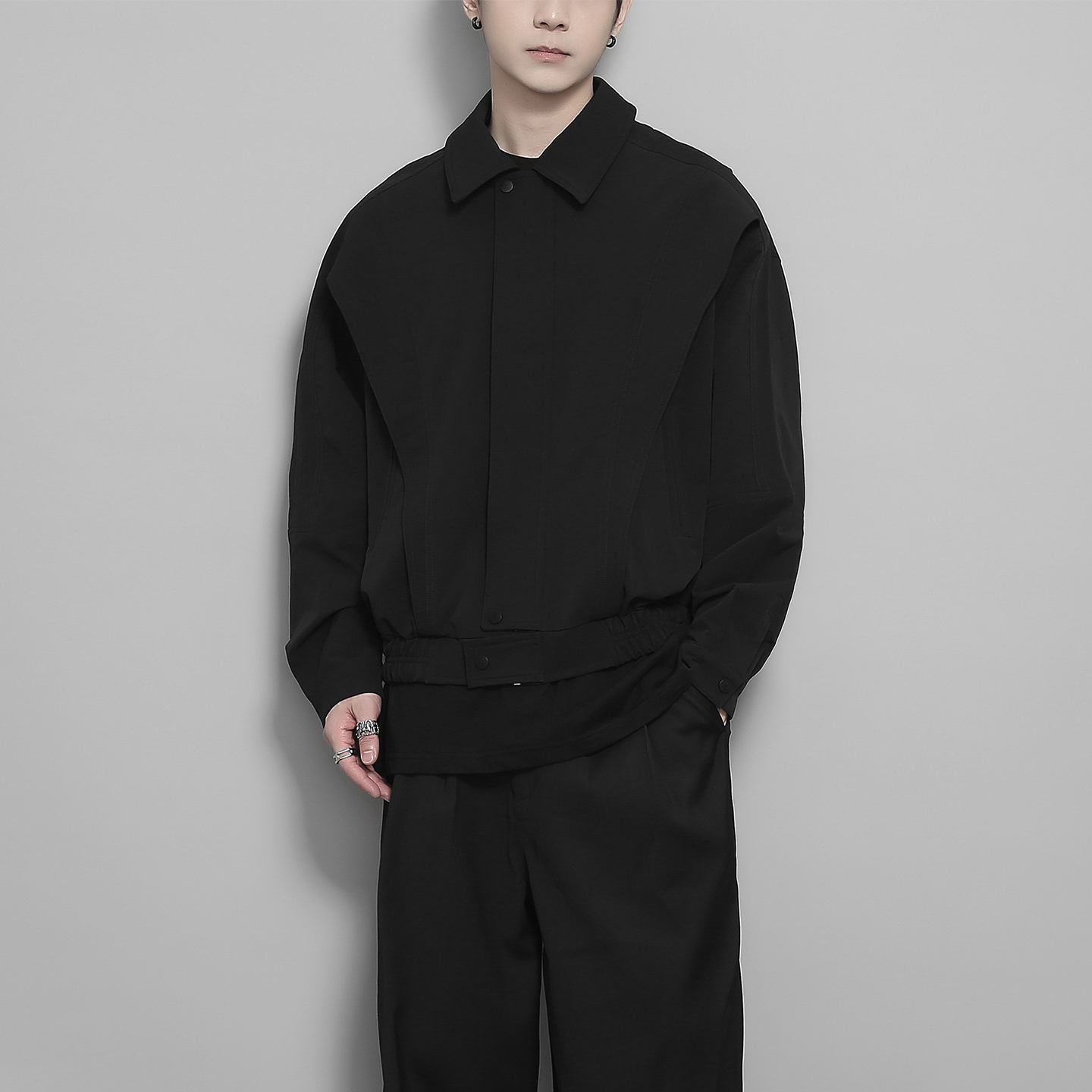 不规则解构拼接设计感夹克外套