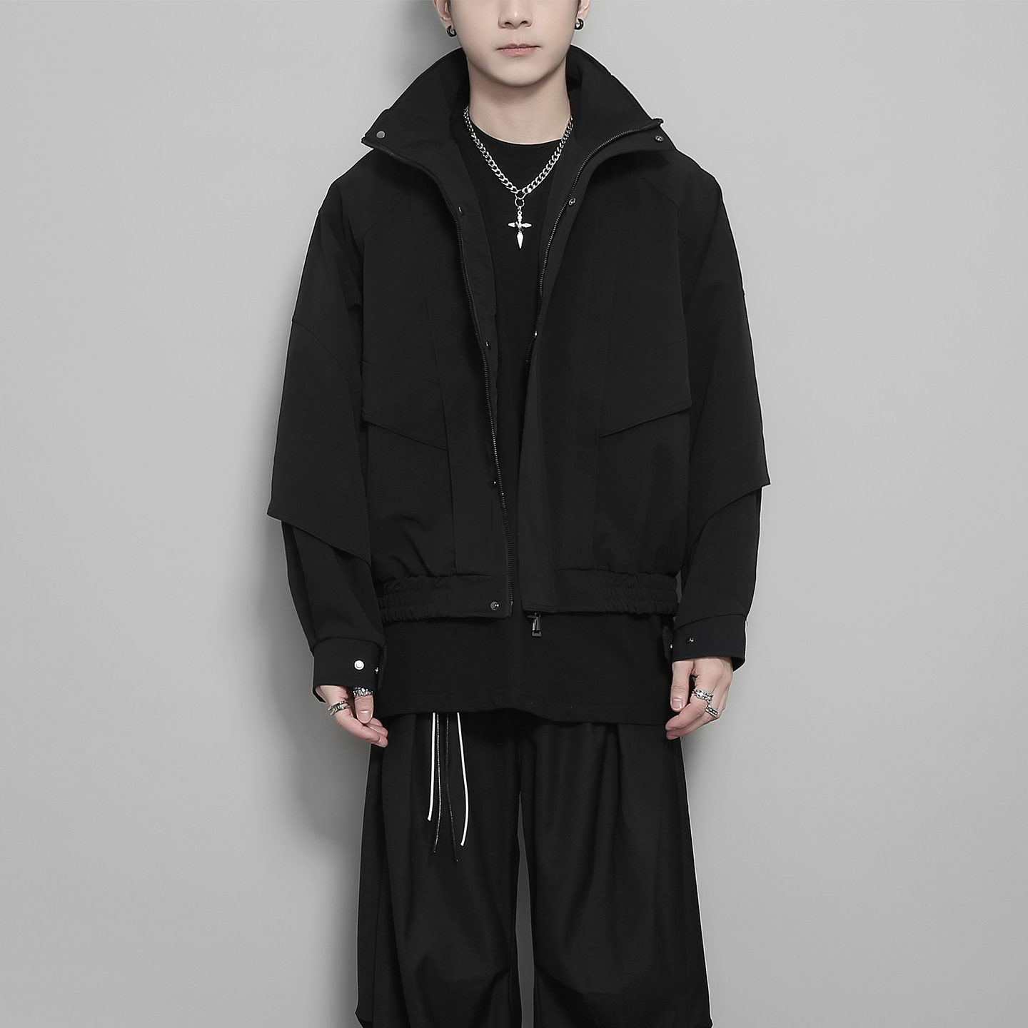 重磅立体裁剪拼接设计感夹克外套