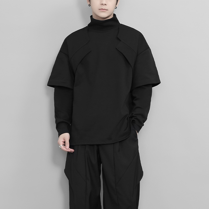 不规则立体假两件拼接设计感卫衣