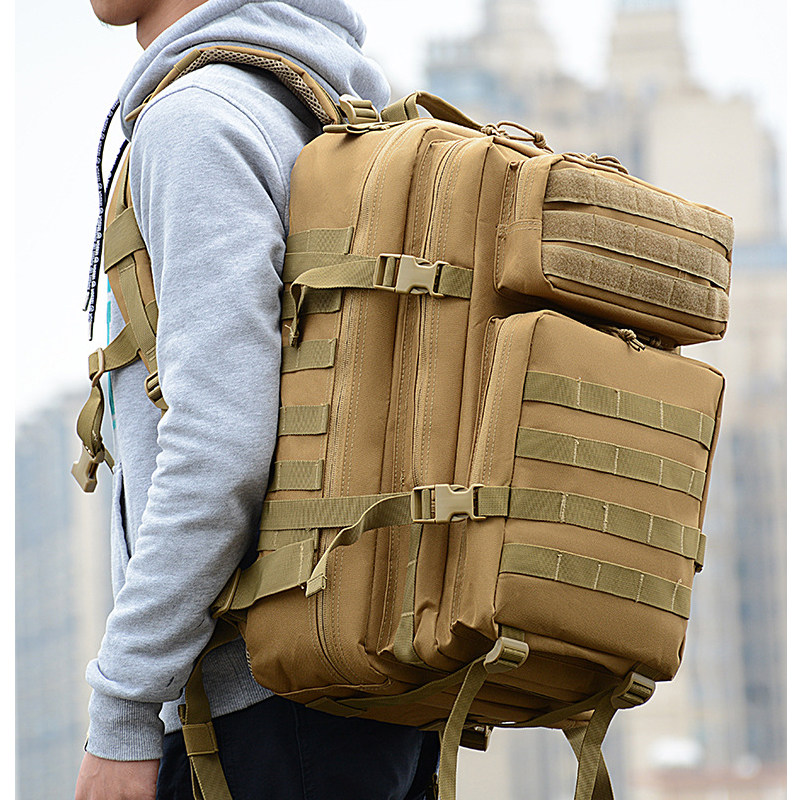 户外双肩包3P战术背包旅行包45L