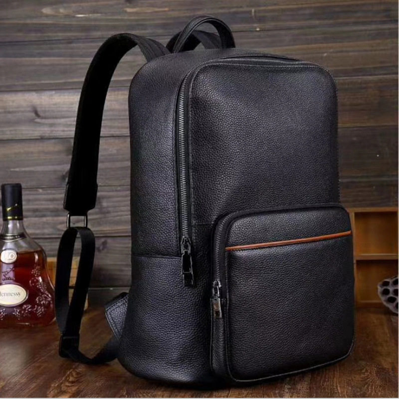 普洛克正品皮双肩包男商务休闲出差旅行背包潮款大容量出差电脑包