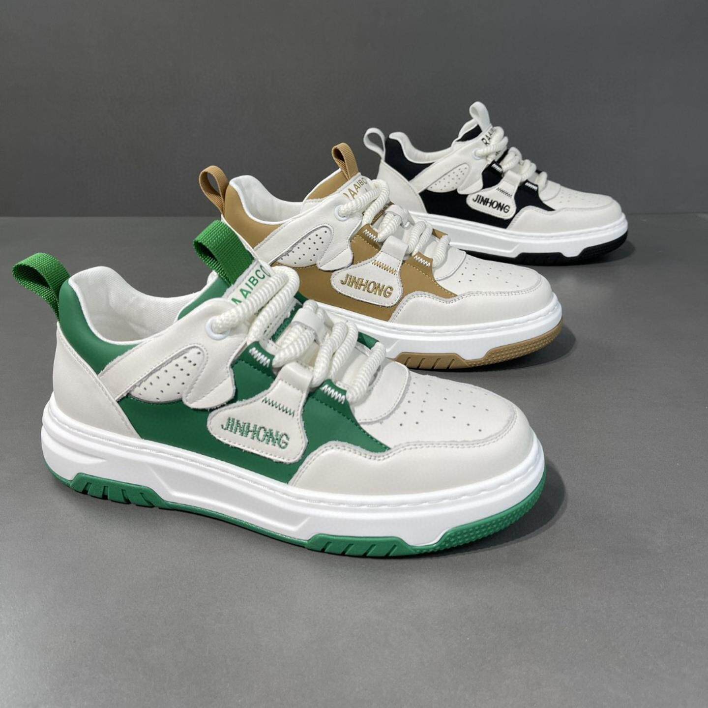 春季板鞋男春款男鞋真皮小白鞋潮流百搭男生鞋子休闲运动潮鞋