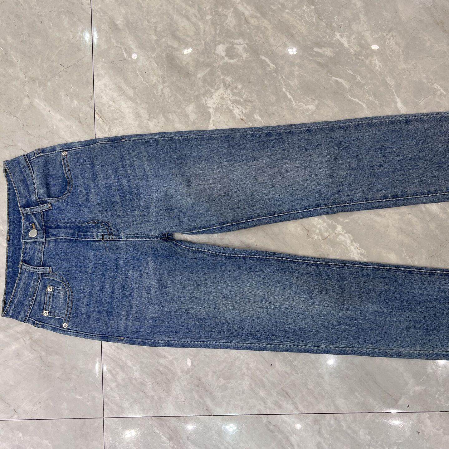 普洛克正品年春夏窄版中腰小直筒烟管牛仔裤简约百搭显瘦九分直供