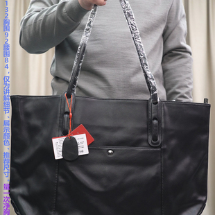 普洛克正品25新款女包黑色头层牛皮手拎包大容量单肩包真皮购物袋