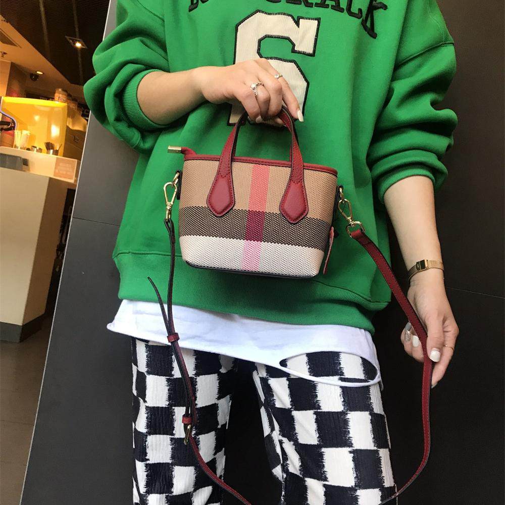 普洛克正品欧美风格纹撞色单肩女