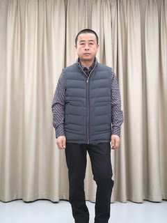 商场YKK羽绒马甲男 85鹅绒 普洛克23冬 蓝灰色 都市休闲鹅绒马夹