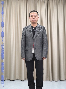 棉灰色西服男 普洛克正品 春夏秋时尚 亚麻 青年外套 两扣上衣西装