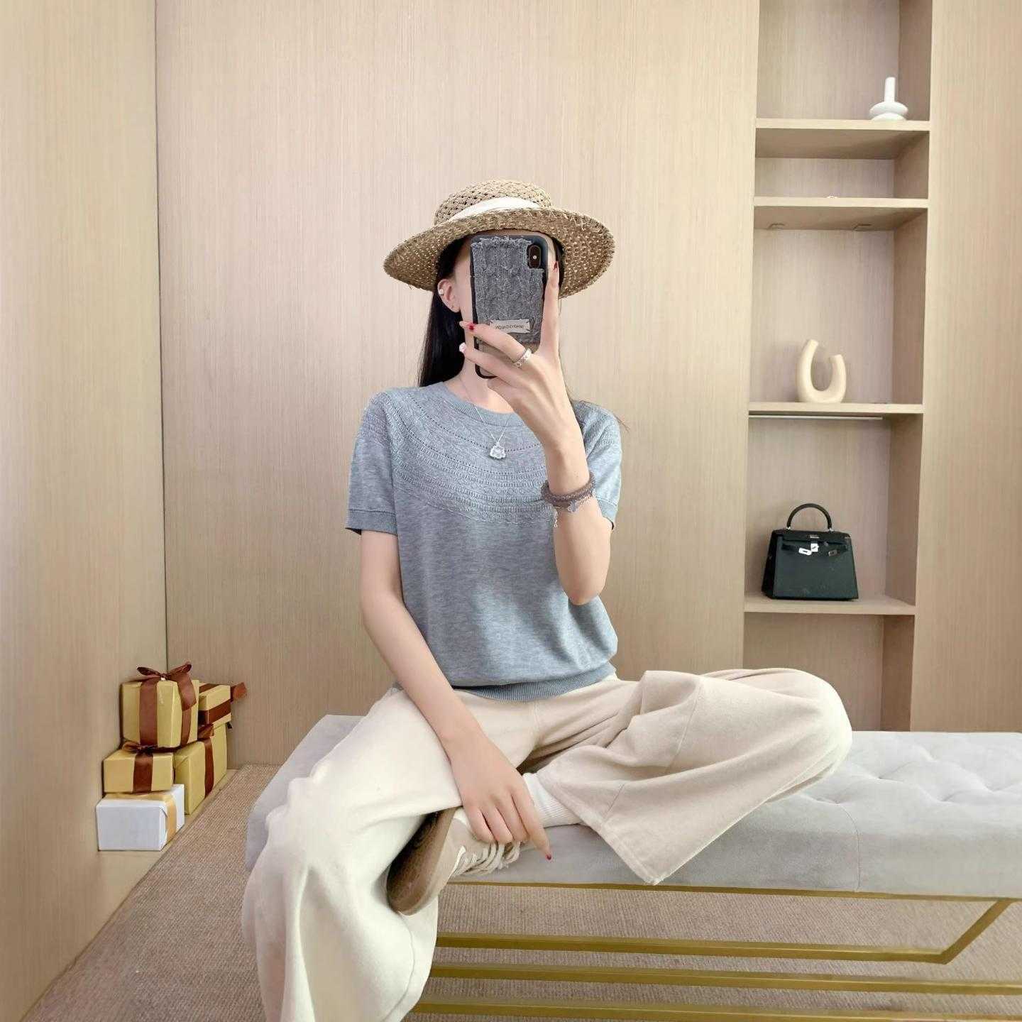 【普洛克】新款老钱风天丝夏圆领