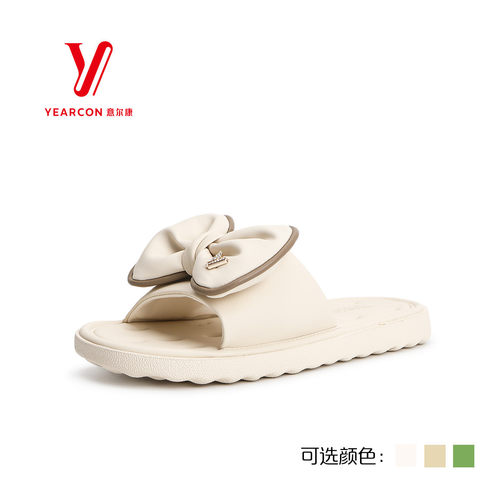 意尔康拖鞋甜美正品蝴蝶结舒适