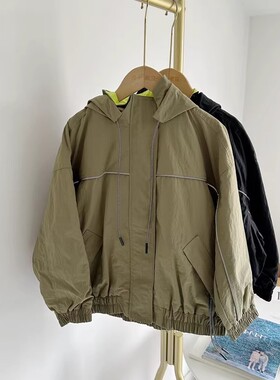 牛哆哆童装春秋款男童连帽短款休闲外套飞行员夹克衫2006-32709