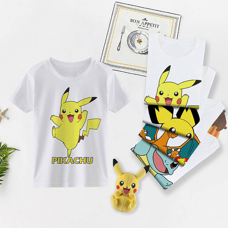 跨境夏季新款学生童装T恤 宠物小精灵短袖圆领男女卡通半袖亲子装,童装/婴儿装/亲子装,T恤,淘宝优惠券,粉丝福利购,淘宝优惠卷