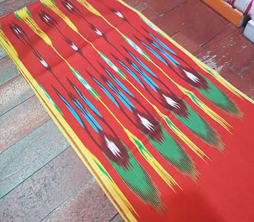 新疆维吾尔族和田手工真丝艾德莱斯绸布料宽幅40厘米新品