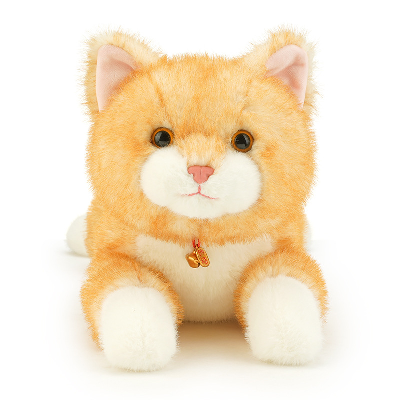 仿真趴姿哈士奇招财纳福猫咪玩偶圣诞新年礼物送儿童男女孩生日