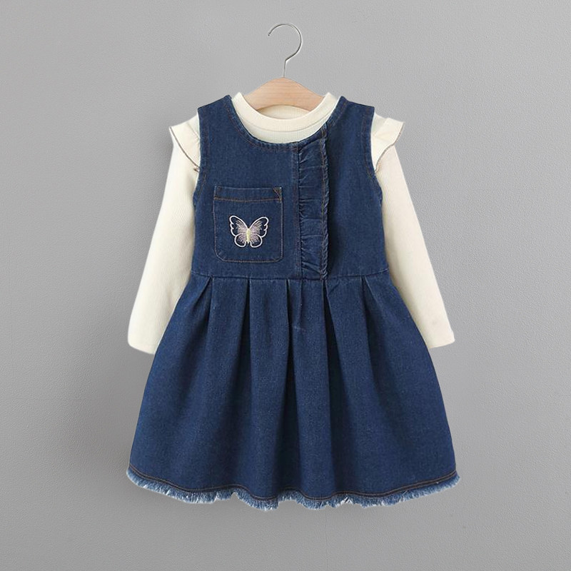 2025新款女童牛仔背带裙