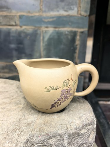 云南建水紫陶茶海厂家直销 仁烨堂明仁大师 有把公道杯 白泥300cc