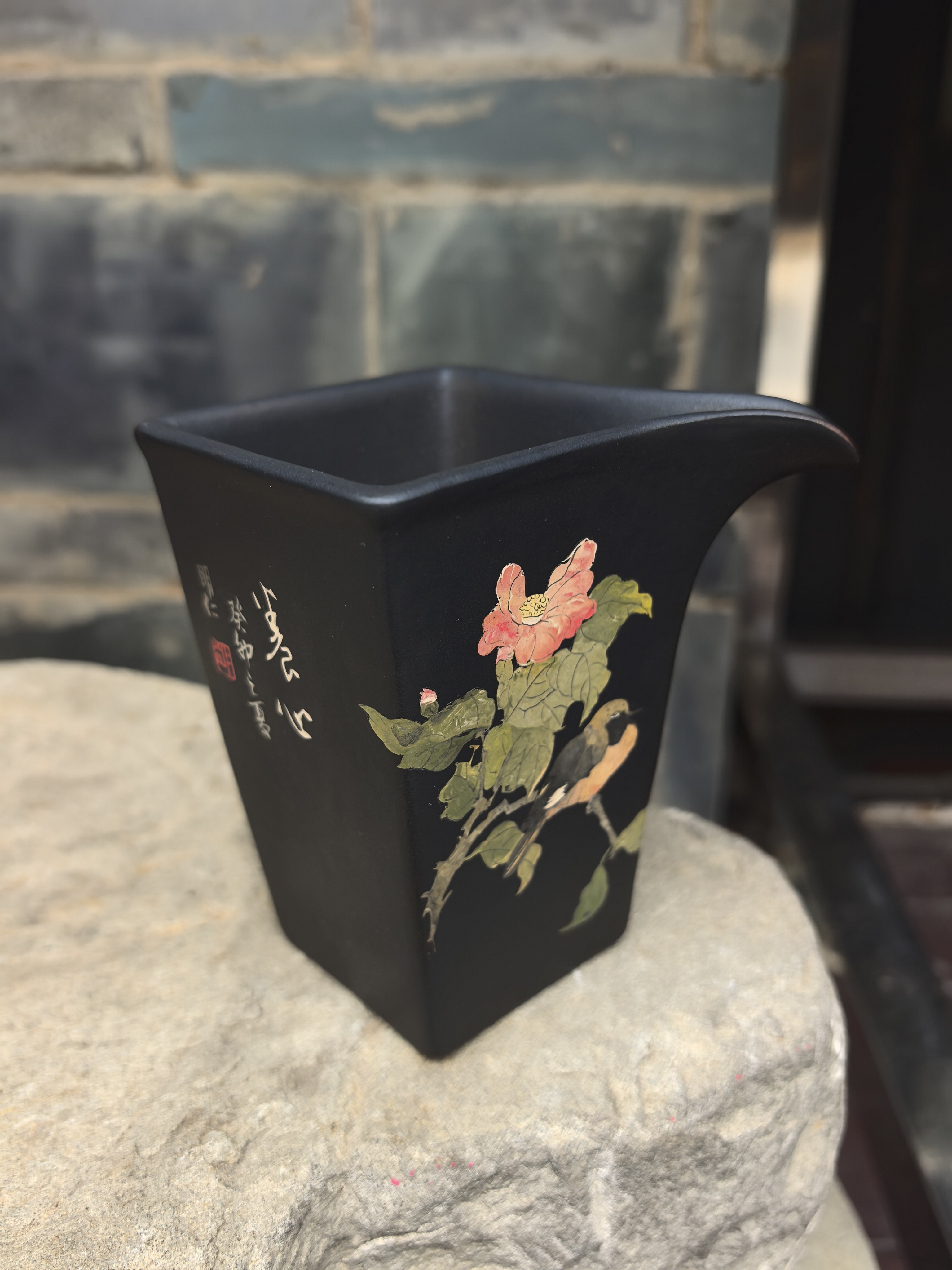 云南建水紫陶茶海厂家直销 仁烨堂明仁大师 无把四方公道杯 220cc