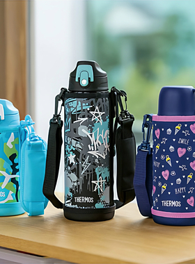 日本膳魔师动漫卡通保温杯FJJ吸管杯FJW男女学生运动水壶双盖两用