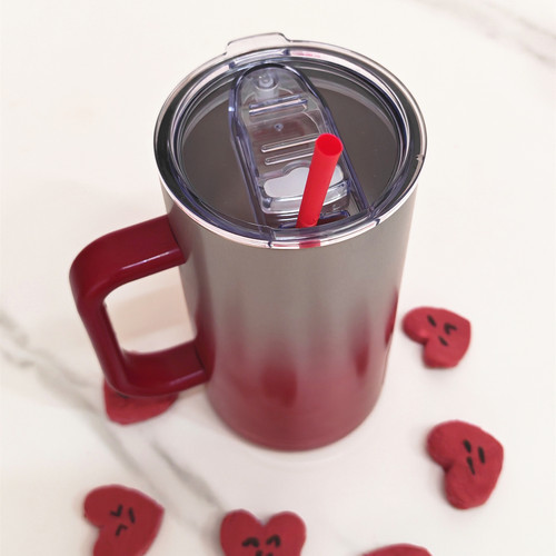 进口膳魔师扎啤杯咖啡杯茶杯马克杯304不锈钢大容量JDK渐变色浮雕