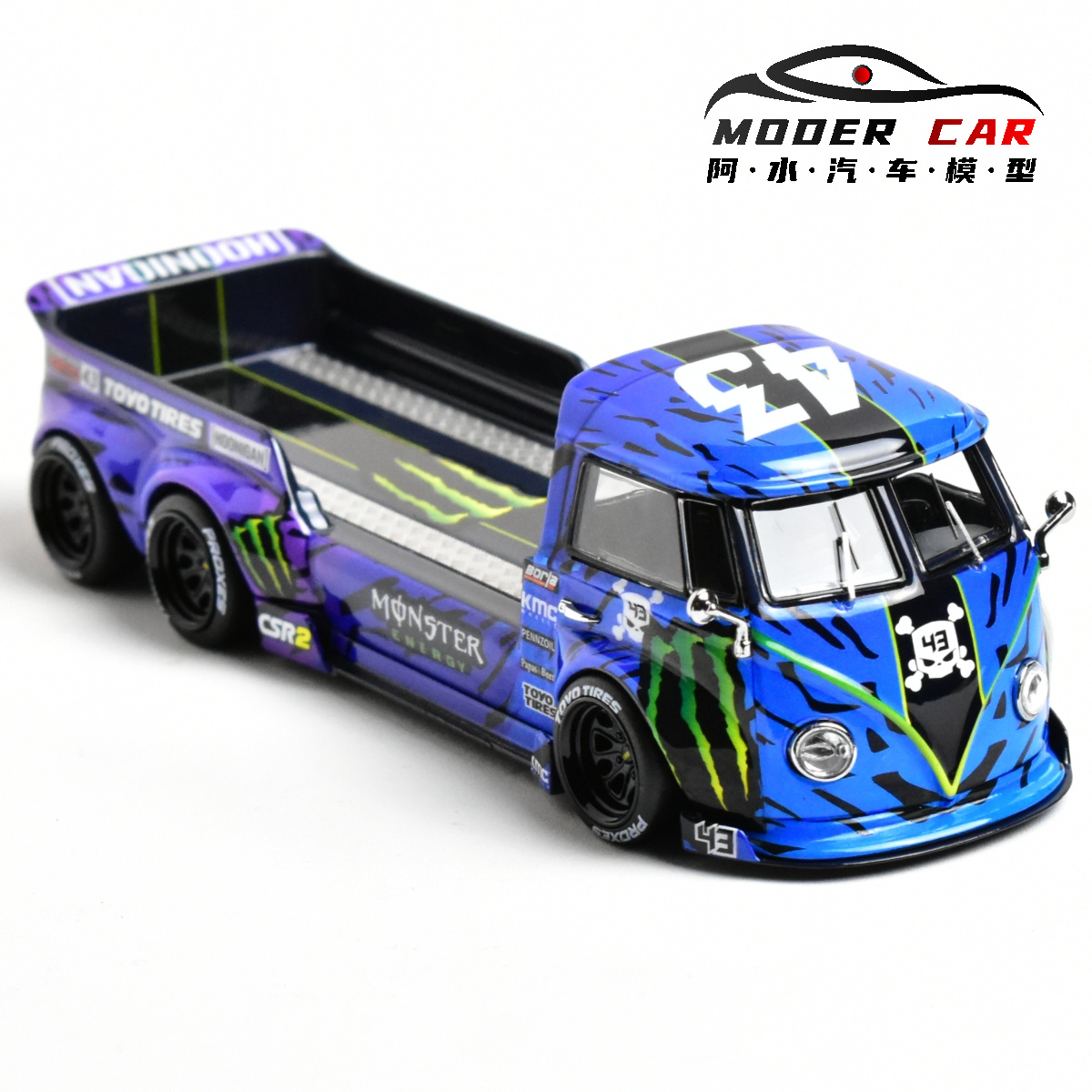 T1拖车魔爪涂装合金汽车模型