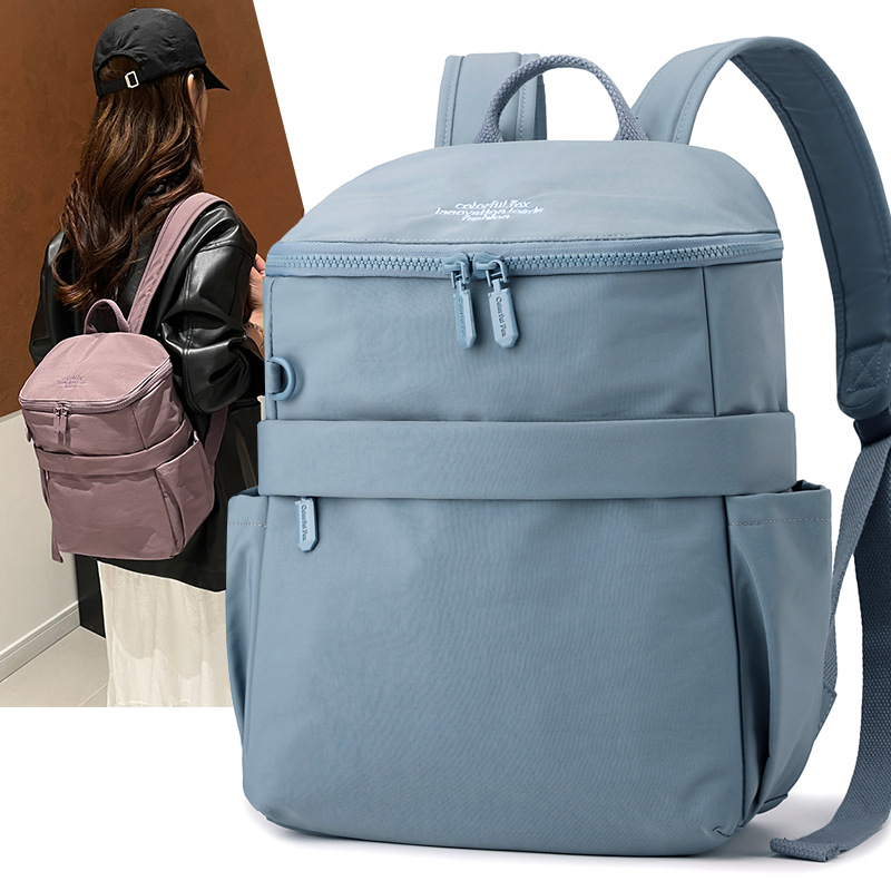 双肩包女简约高中大学生书包