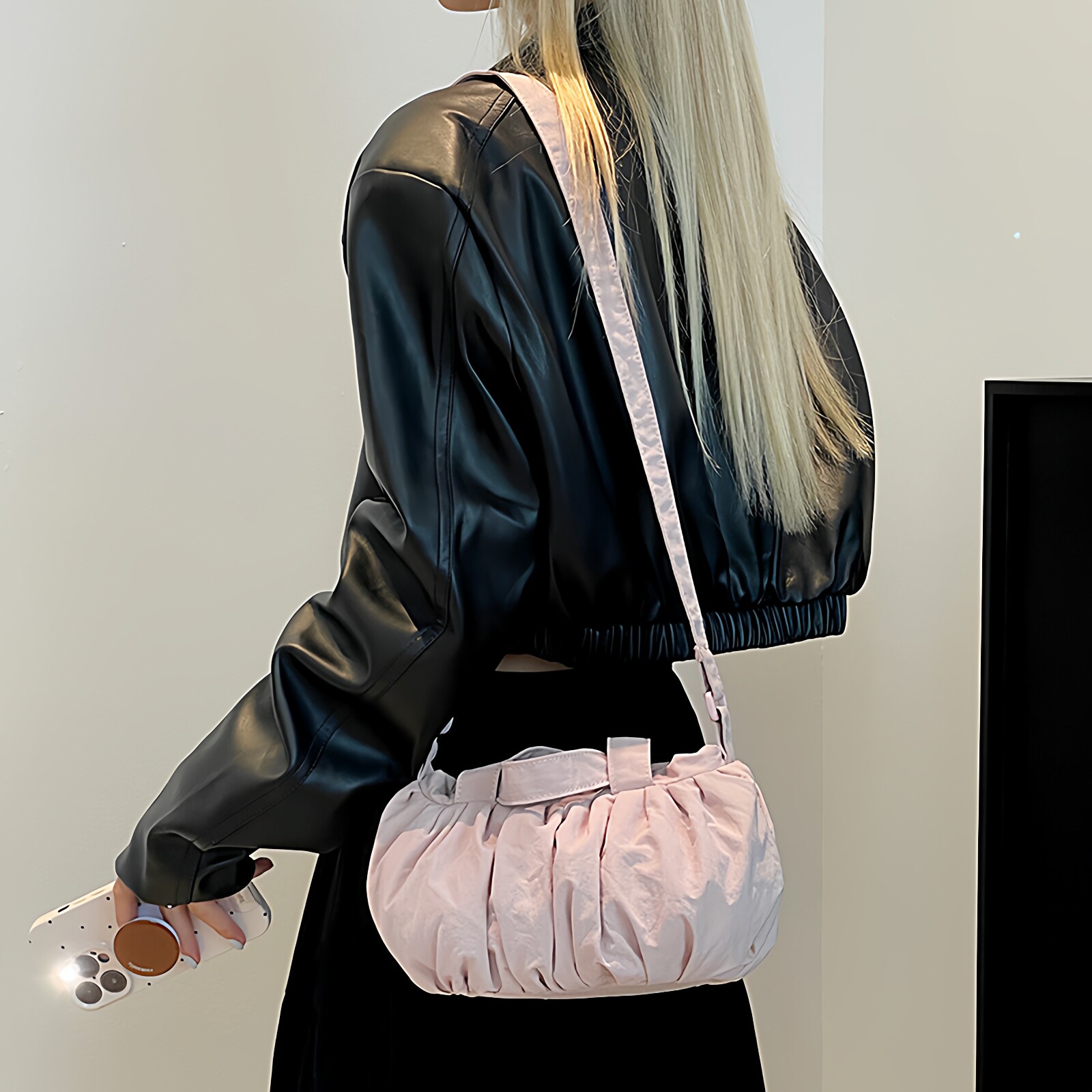 Colorful Fox新款女士褶皱休闲百搭轻便云朵包手提单肩休闲斜挎包
