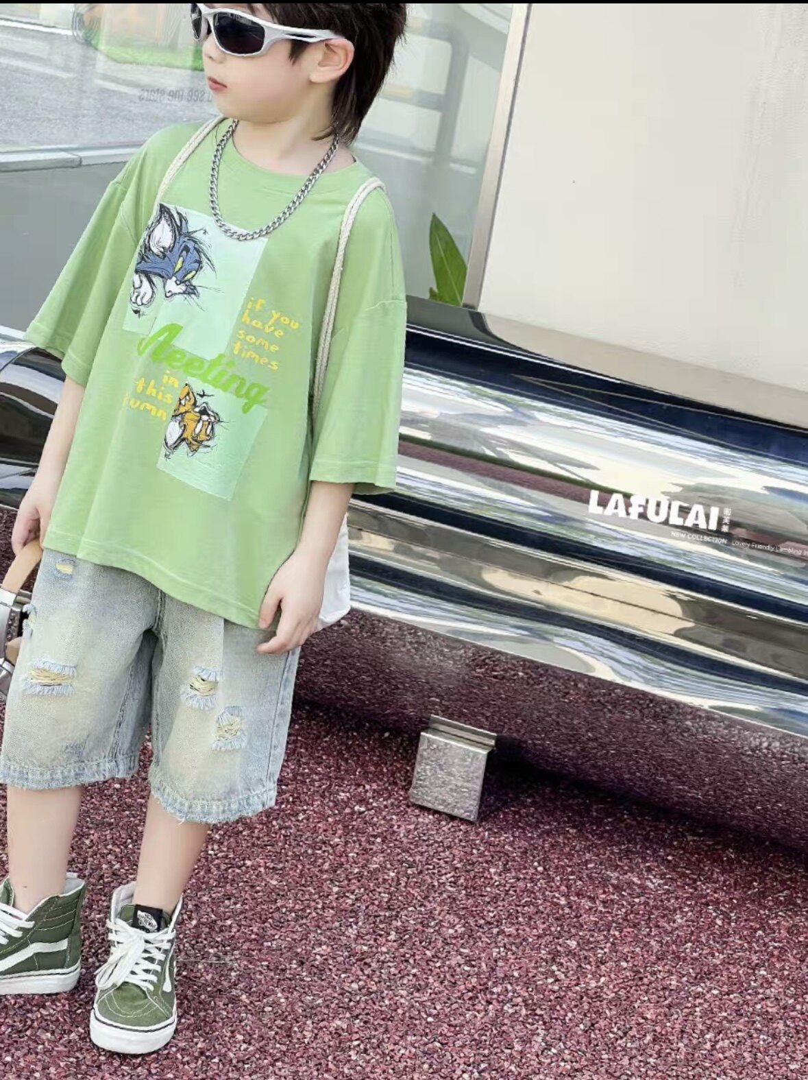 啦芙莱2026年夏季新款男童纯T恤