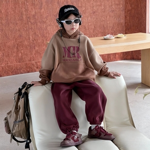 子针织裤 男孩女孩卫裤 冬季 儿童保暖运动裤 潮童1635 新款 男童加绒裤