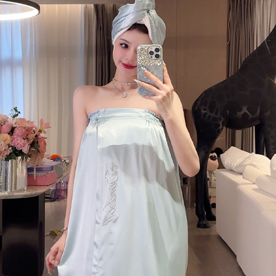 DIMDEVL/汀黛夏季纯欲性感浴巾女 浴帽套装可穿可裹速干吸水浴裙