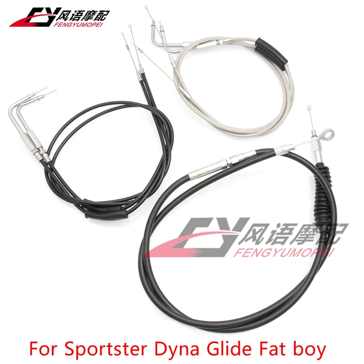 适用哈雷XL883/1200/X48大滑翔肥仔戴娜改装加长拉线油门线离合线