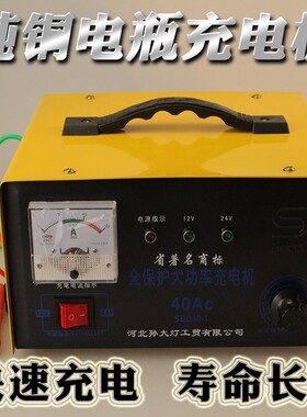 孙大灯牌汽车电瓶快速充电机12v 24v纯铜 汽车蓄电池充电器包邮