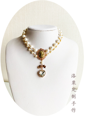 手作风美人图欧式白色日常锁骨链