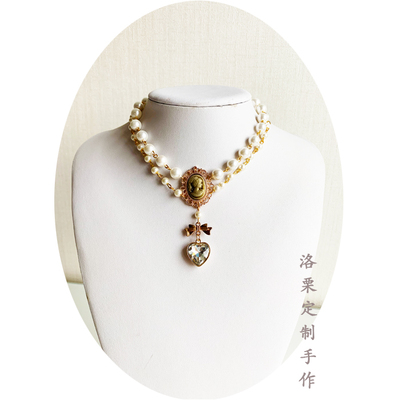 手作风美人图欧式白色日常锁骨链