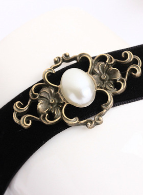 原宿黑丝绒金属脖颈朋克风锁骨链