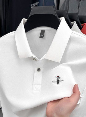 【奥莱品牌折扣】保罗男装丝光棉短袖polo衫夏季刺绣休闲半袖T恤