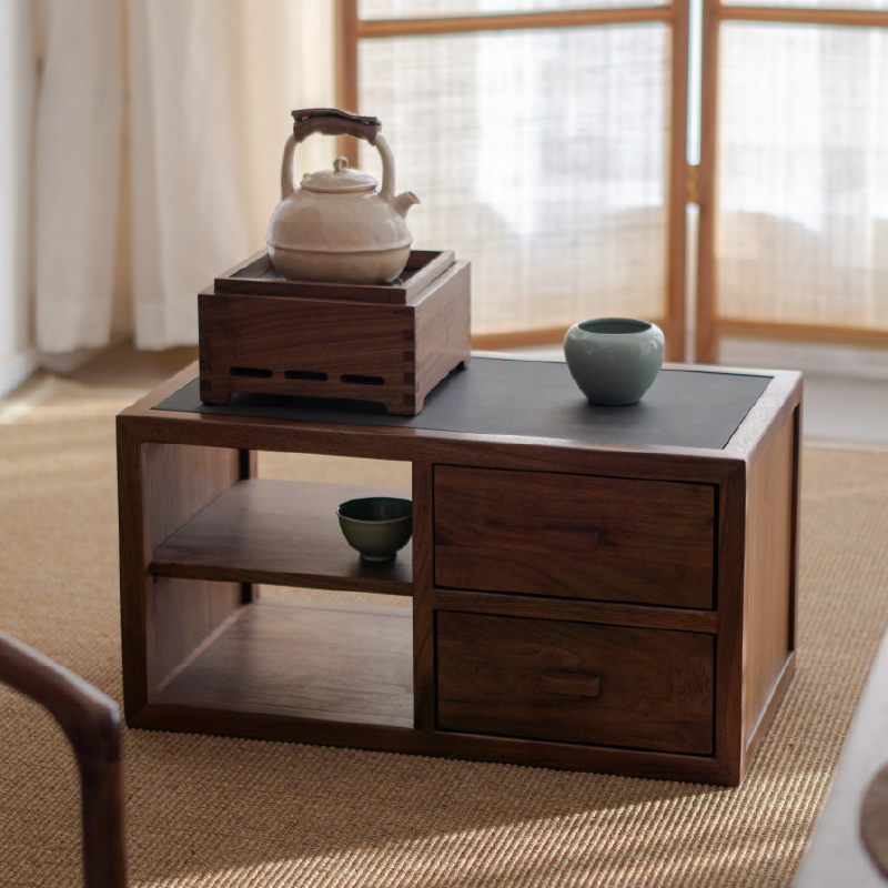 新中式风飘窗黑胡桃木