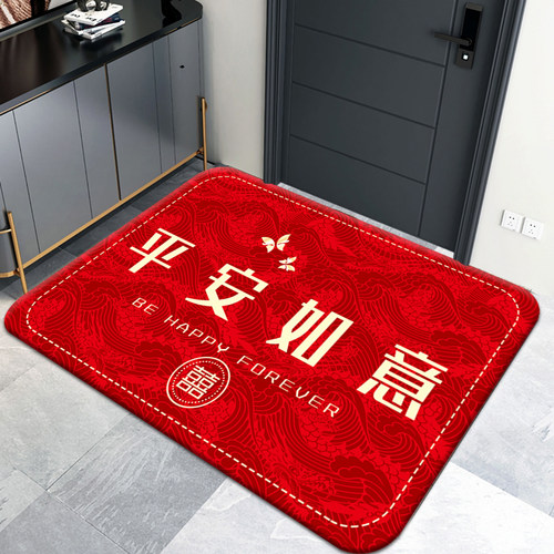 喜庆红色门垫入户进门卧室门口