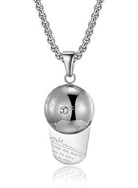 帽子镭射印字项链钛钢饰品