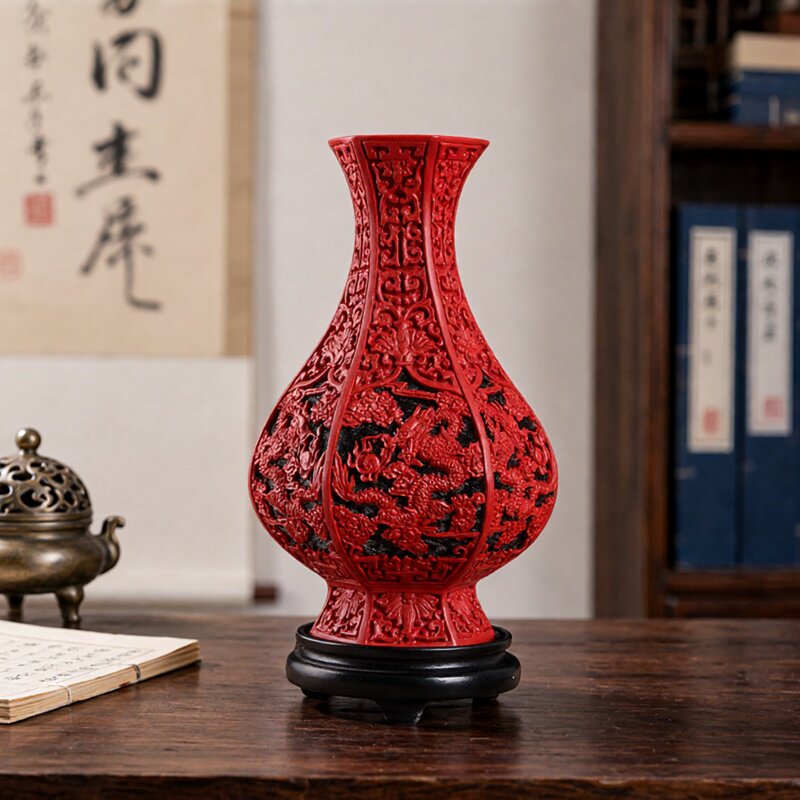 十寸花瓶家具文化纪念传统漆器