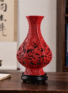 十寸花瓶家具文化纪念传统漆器