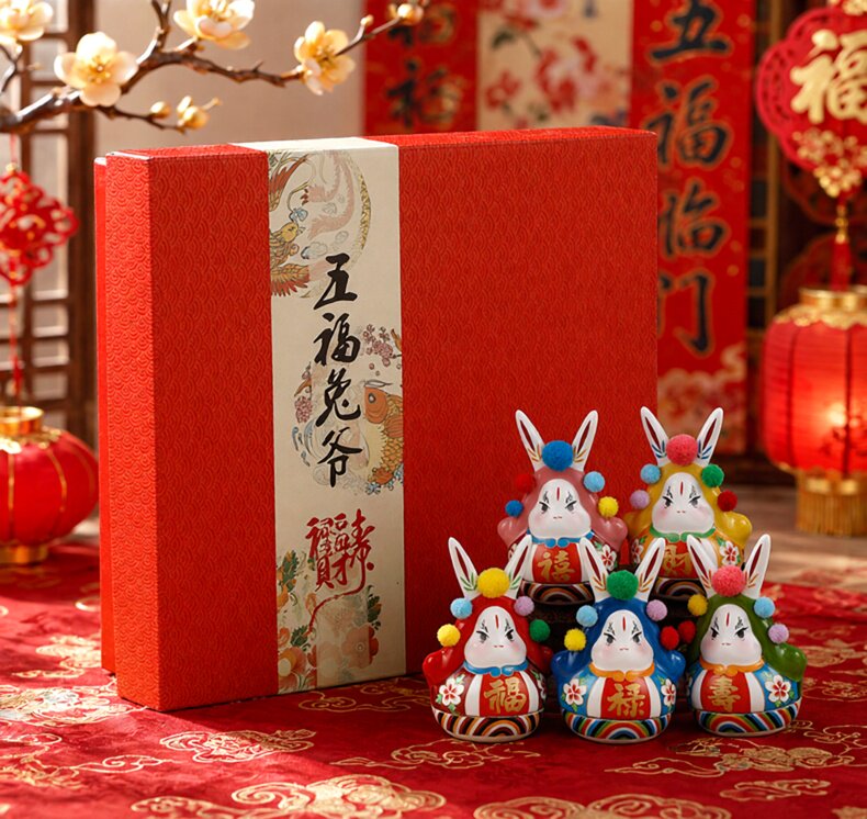老北京兔爷不倒翁玩具图片