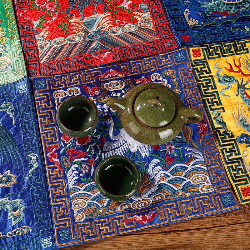 朝服绣花绣片中国风刺绣牡丹文玩