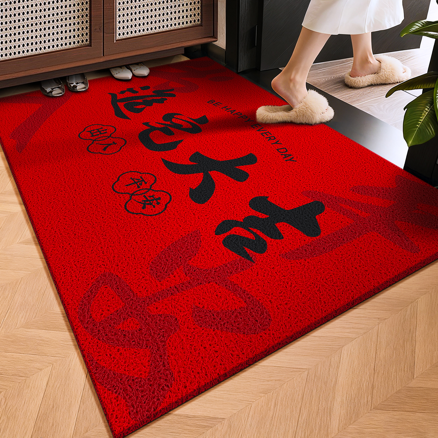 新家的100个快递】红色入户地垫